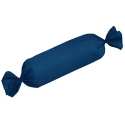 Traumschlaf Uni Mako-Satin Kissenbezüge Nackenrollenbezug 15x40 cm | marine - blau
