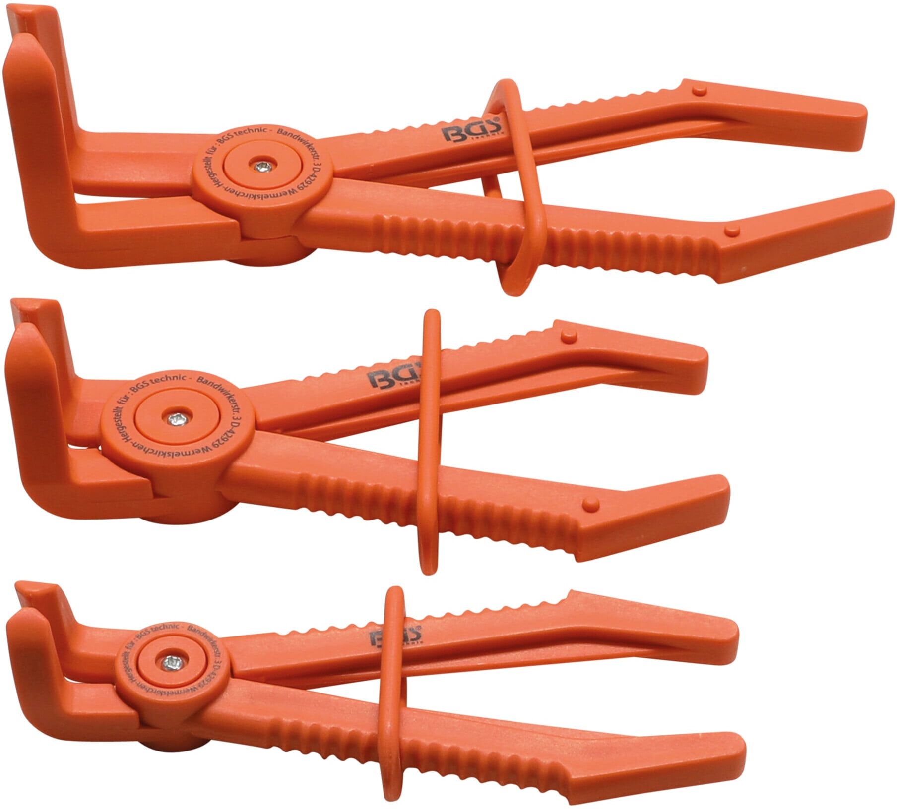BGS Schlauch-Abklemmzangen-Satz 90° abgewinkelt 155-220 mm 3 teilig ; BGS technic (8764)