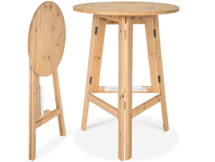 Party Stehtisch aus Massivholz klappbar 79x110cm - braun