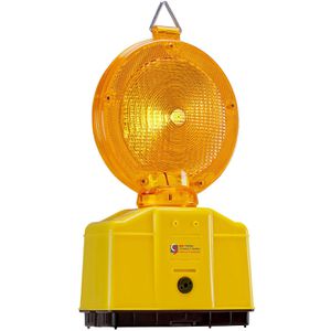UvV Warnleuchte UVWARN-13, orange, mit 360° LED, mit Batterie, Haltebügel, Dämmerungssensor, Absperrwarnleuchte