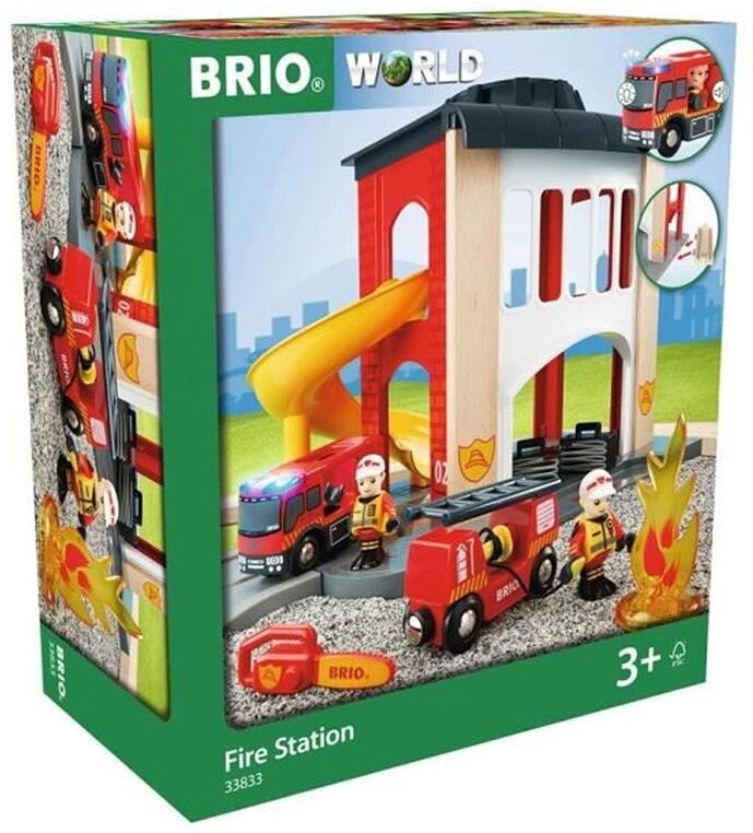 Caserne de Pompiers - Accessoire circuit de train en bois - Brio