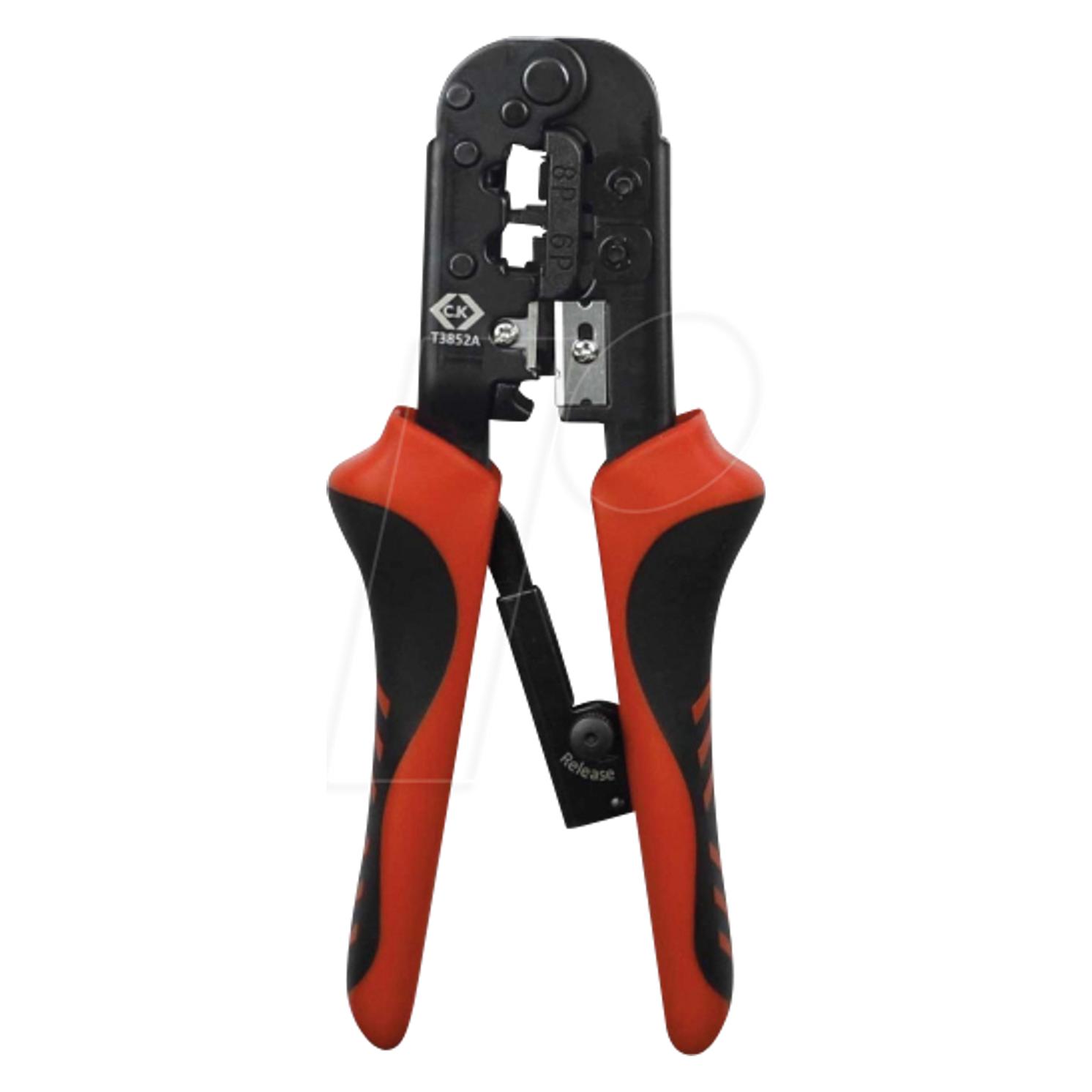 C.K Magma Crimpzange mit Knarrenmechanismus für modulare Stecker 6/8P (190 mm) (T3852A)