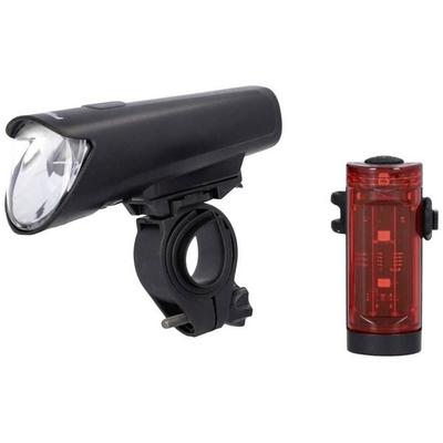 FISCHER FAHRRAD Fahrradbeleuchtung Set 45 LUX, small-box LED Schwarz