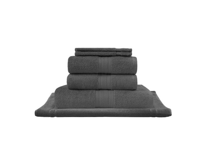 Eensemble de bain avec tapis 6 pièces anthracite