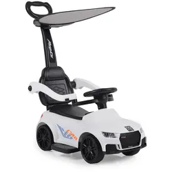 Moni Rutschauto, Victory 2 in 1 Rutscher mit Griff Lehne Fußstütze Musikfunktion weiß