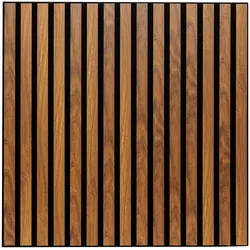 Atmosphera - Colva dekoratives Wandpaneel 60 x 60cm MDF dunkler Holzeffekt