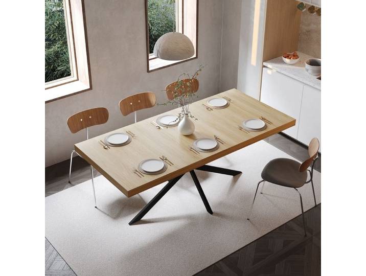 Table à Manger Extensible 140-180×80x76cm Table à Salle Manger Rectangulaire Table Cuisine Rectangulaire avec Rangement Caché