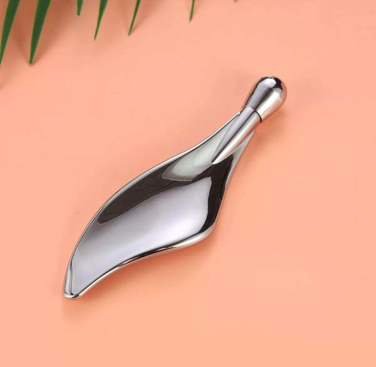 INF Zinklegierung Augenmassage-Stick: Gesichtsmassage Roller & Augencreme Applikator Silber
