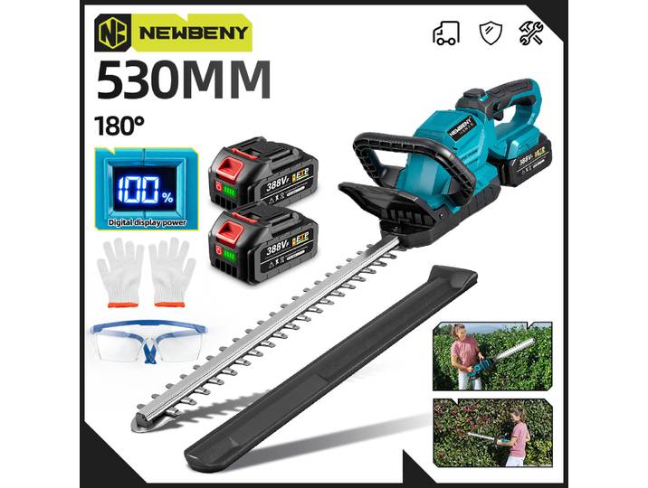 Taille-haie électrique YOFIDRA 530MM, scie à élaguer, tondeuse à gazon, taille-haie de jardin 180 ° Outils de réglage pour broche de batterie Makita