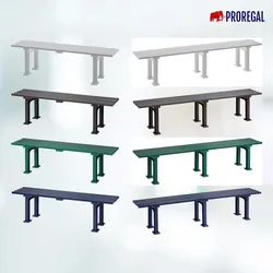 PROREGAL Gartenbank Kuba | 3-Sitzer | Weiß | HxBxT 42x150x37cm | UV-beständiger Kunststoff | Parkbank Sitzbank Gartenbänke Balkon Terrasse