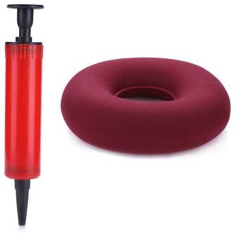 Cozy Casa Charm Ergonomic Donut Pillow For Hemorrhoid & Tailbone Pain Relief Cushion red