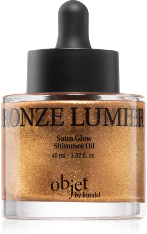 KUNDAL Objet Satin Glow Shimmer Oil huile pailletée pour un effet naturel teinte Bronze Lumier 45 ml