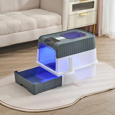 Uplifted Goods Fully Enclosed Anti Splash Cat Litter Box grey
