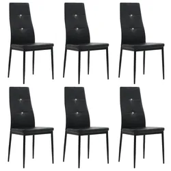 Décoshop26 - Set mit 6 modernen schwarzen Esszimmer-/Küchenstühlen aus Kunststoff CDS022693