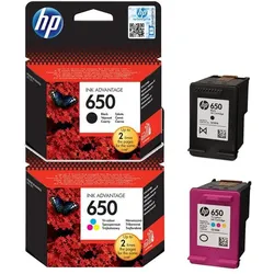 HP, Druckerpatrone, 2 Original 650 Tinte Patronen DeskJet Advantage 1015 1018 2515 2545 2645 4645
