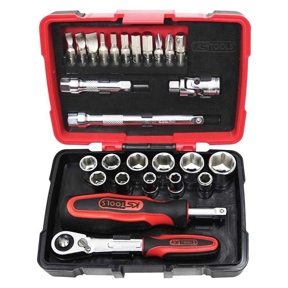 KS Tools ULTIMATE-Set mit Steckschlüsseleinsätzen und Zubehör, 58-teilig (922.0658F)