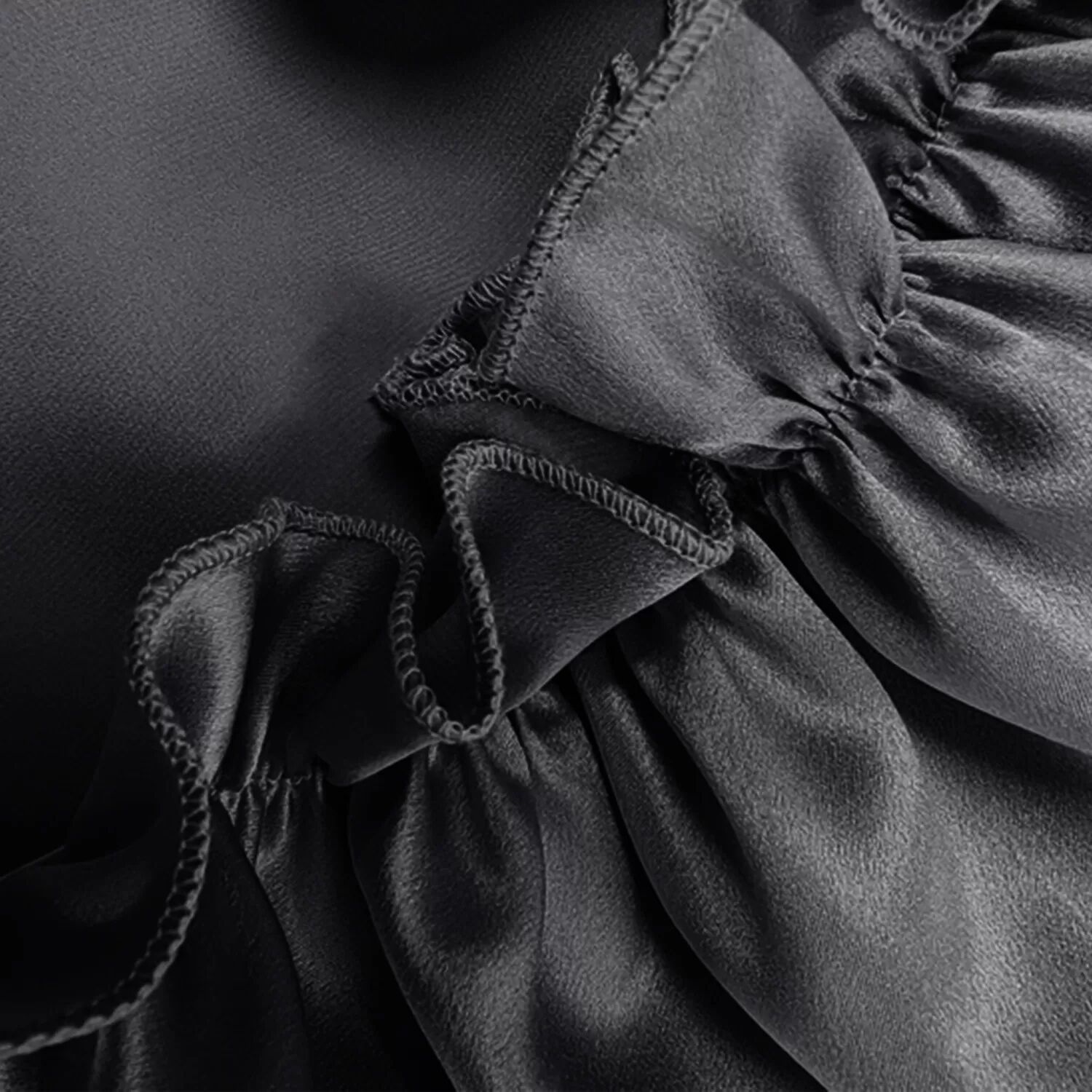 INF Luxuriöse 30 Momme Seiden-Schlafhaube für Damen Schwarz