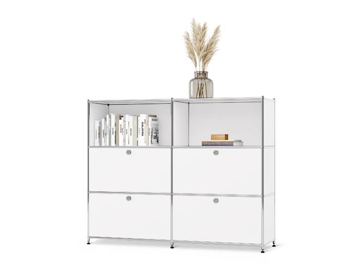 Tchibo - Kommode Metall »Cn3« mit versetzbaren Klappenfächern - 152x40x120,5cm - chrom -