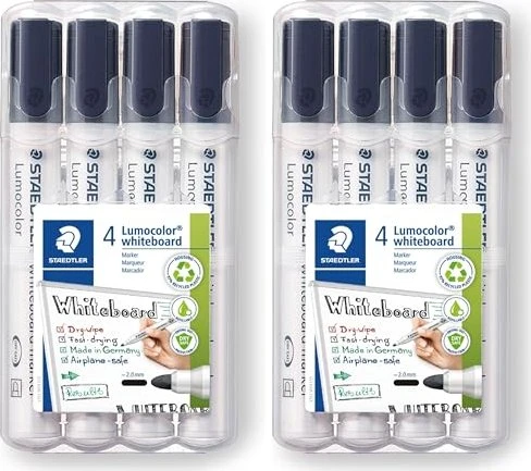 STAEDTLER 351WP4-9X Whiteboard-Marker schwarz 2,0 mm, 4 St.