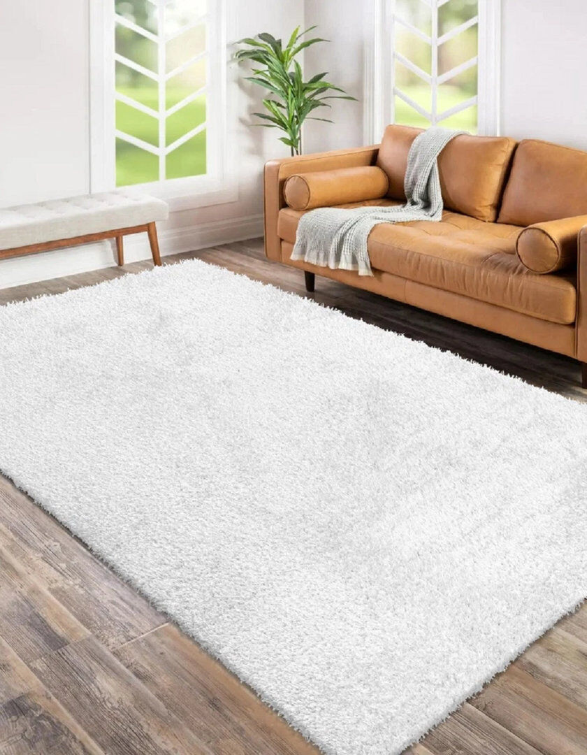Household Furnishing York Rug White White Rectangle 80 x 150 cm