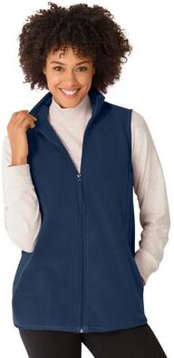 Women's Zip-Front Microfleece Vest by Woman Within in Navy (Size S)