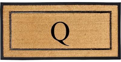 A1 Home Collections Natural Coir & Rubber Large Monogrammed Door Mat