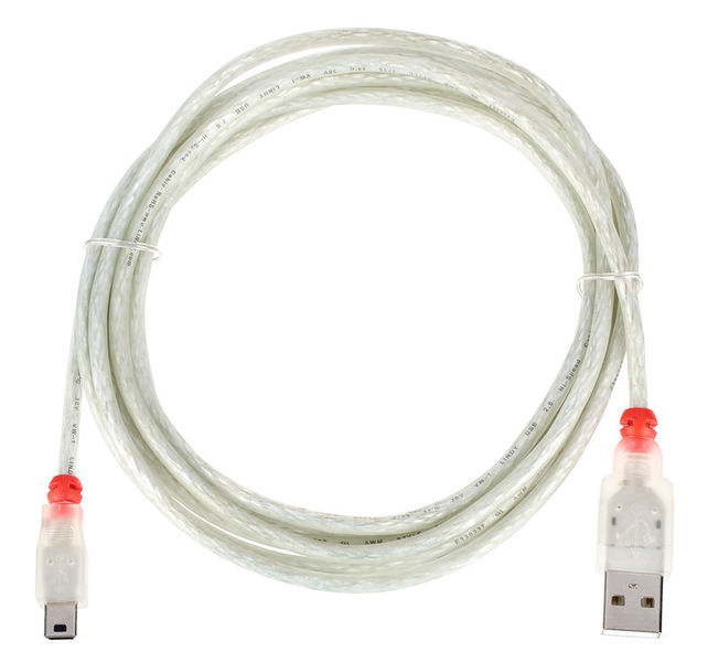 Lindy USb 2.0 Cable Typ A/Mini-B 3m trasparente