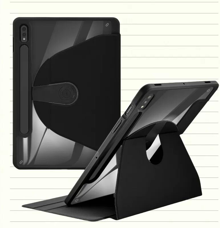 INF 360° drehbare schwarze PU-Lederhülle kompatibel mit OPPO Pad Air 10.3 (2022) - Auto Wake/Sleep 10