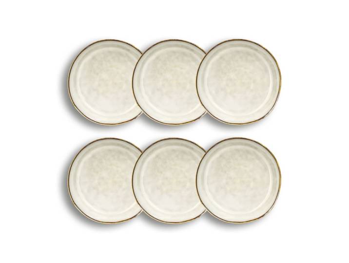 Lot de 6 assiettes coupes en grès gris 20cm