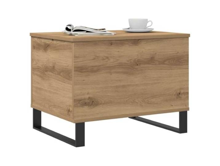 KTHLBRH Couchtisch Eiche Handwerk 60 x 44,5 x 45 cm Material Spanplatte und Metall, großer Stauraum, stabile Platte, einfache Reinigung, Kapazität 60 kg