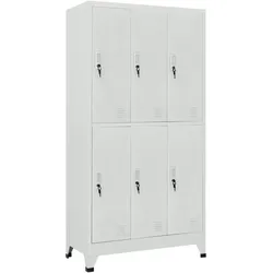 vidaXL Schließfachschrank mit 6 Fächern Stahl 90x45x180 cm Grau