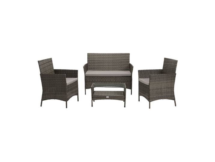 SVITA Sitzgruppe BROOKLYN, (Set, 4-tlg., Gartenlounge), 2 Sessel, mit Tisch, Sitzpolster, gemütlich