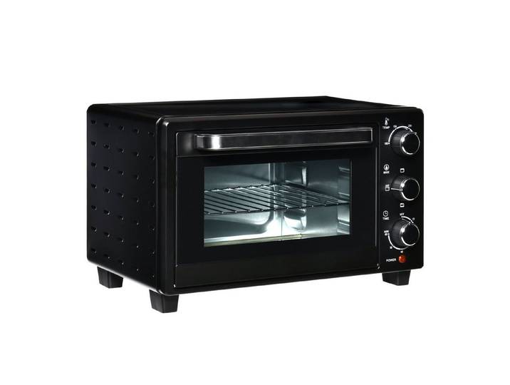 FELIXLEO Minibackofen Minibackofen 21 L 3 Kochmodi 100 bis 230 °C Edelstahl Glas Schwarz