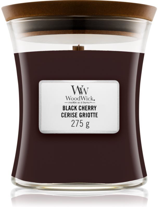 Woodwick Black Cherry Duftkerze mit Holzdocht 275 g