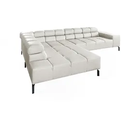 ECKSOFA NELSON Hellgrau Leder