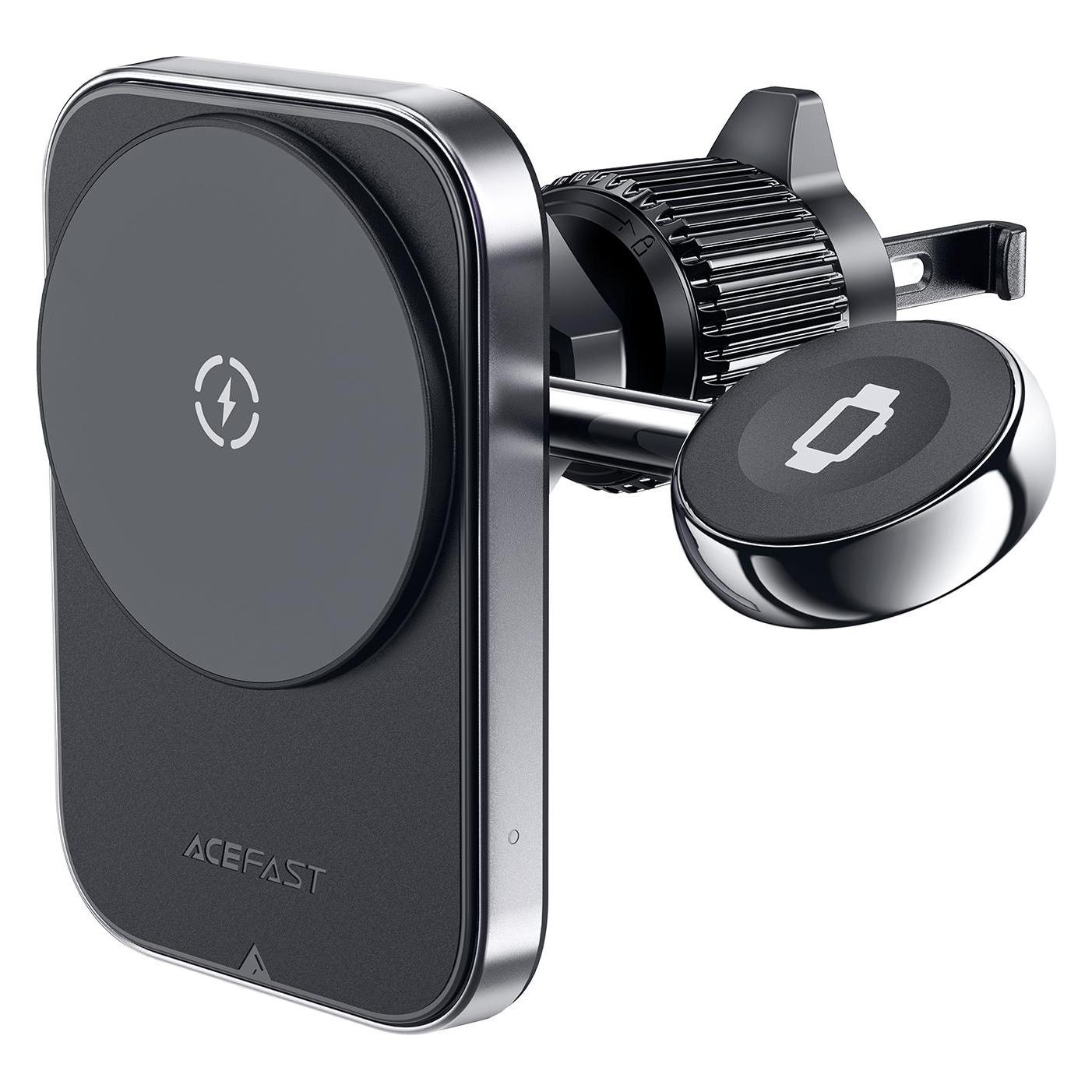 Acefast D18 Autohalterung mit MagSafe / Qi-Induktionsladegerät + USB-A USB-C-Kabel - Schwarz (1637320828)