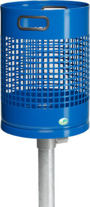 Abfallsammler mit Standrohr - Volumen 30 l - 1.200 x 350 x 350 mm (HxBxT) - enzianblau