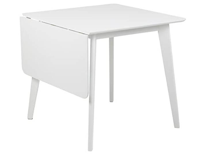 AC Design Furniture Roxanne Esstisch für 4 Personen in Weiß, Ausziehbarer Küchentisch Weiß, Moderner Retro Stil für Esszimmer, Esstisch Eckig, B: 80/120 x H: 76 x T: 80 cm
