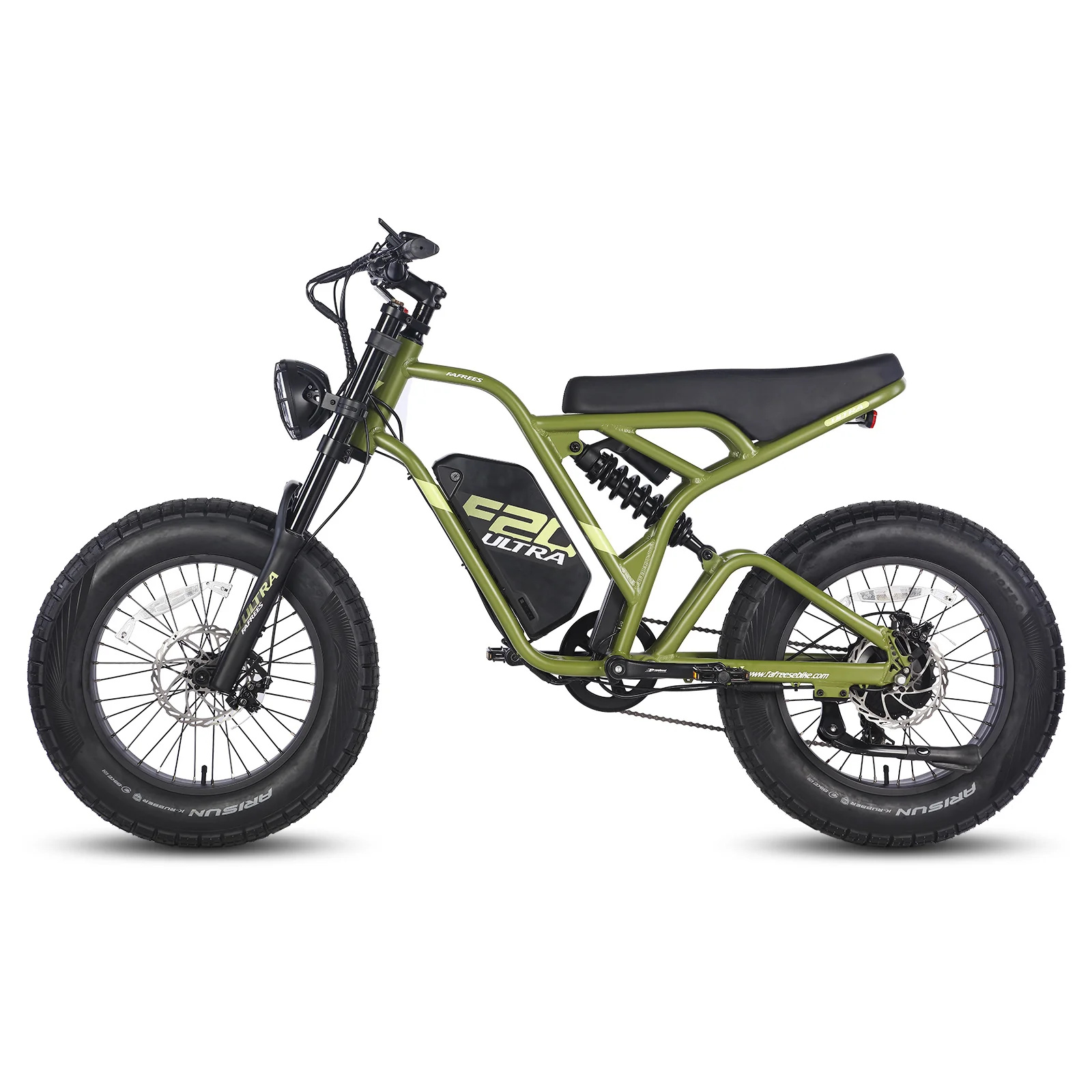 FAFREES F20 Ultra Elektrofahrrad - 48-V-25-Ah-Akku, 140 km Reichweite im PAS-Modus, mechanische Bremsen, Schwarz-Grün