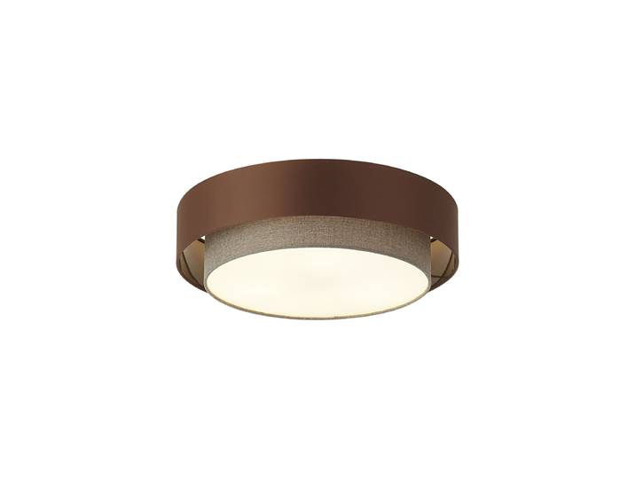 Plafonnier moderne bronze foncé avec taupe 50cm 3 lumières - Drum