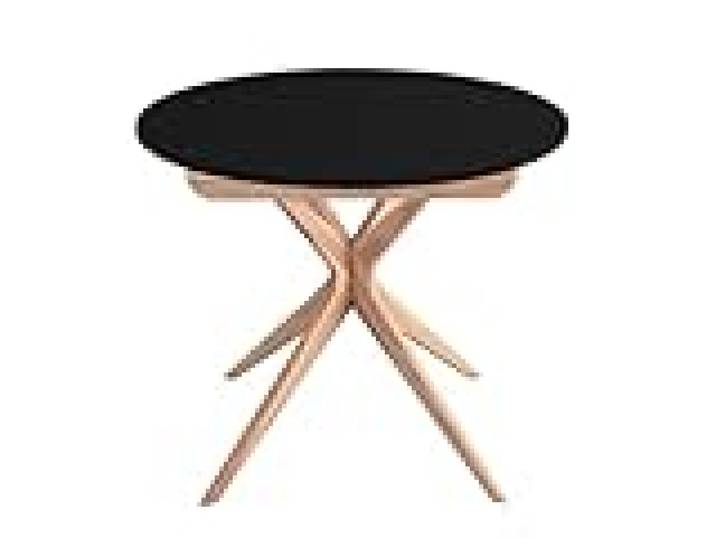 Ragaba Ronde Extensible Table à Manger 90cm Jubi Noir