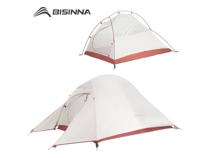 BISINNA Tente de camping ultralégère, tente de randonnée en nylon 20D imperméable, tente de voyage en plein air, tente de cyclisme pour 1-2 personnes