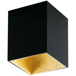 EGLO, Deckenleuchte, 62258 POLASSO PRO GU10 Anbauspots+Anbauleuchten 100x100mm Schwarz, Gold (GU10)
