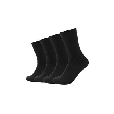 Socken CAMANO "comfort", Gr. 43-46, schwarz, Baumwollmischung, unifarben, Socken Socken, superweiche Bündchen, venenfreundliche Socken