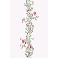 Airlaid Tischläufer Jesse, 40 cm x 24 m , 1 Stück - Mank Weihnachten Ilex-Zweige Vögel