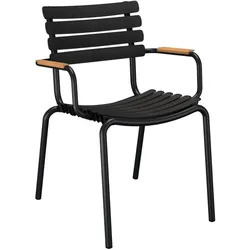 Outdoor Stuhl ReCLIPS schwarz Armlehnen Bambus