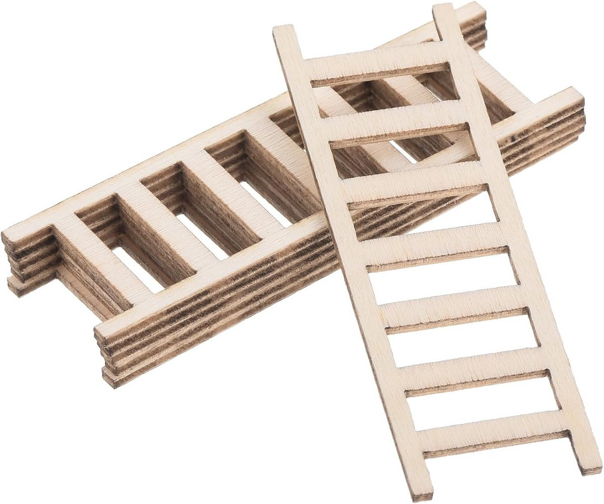 Miniatuur Houten Ladder Set voor Poppenhuis en Knutselprojecten