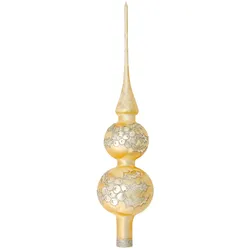 Krebs Glas Lauscha Eislack Gold 30cm Baumspitze aus Glas, mundgeblasen und handdekoriert