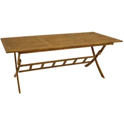 Terrassentisch Akazie Murcia 200 x 100 x 75 cm - Gartentisch aus Akazie, braun - Klapptisch für den Garten - Holztisch zum klappen