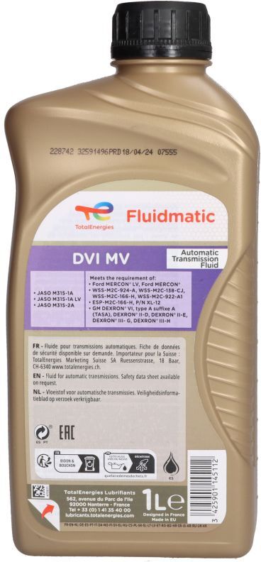 Getriebeöl TotalEnergies 2228742 FLUIDMATIC DVI MV 1L